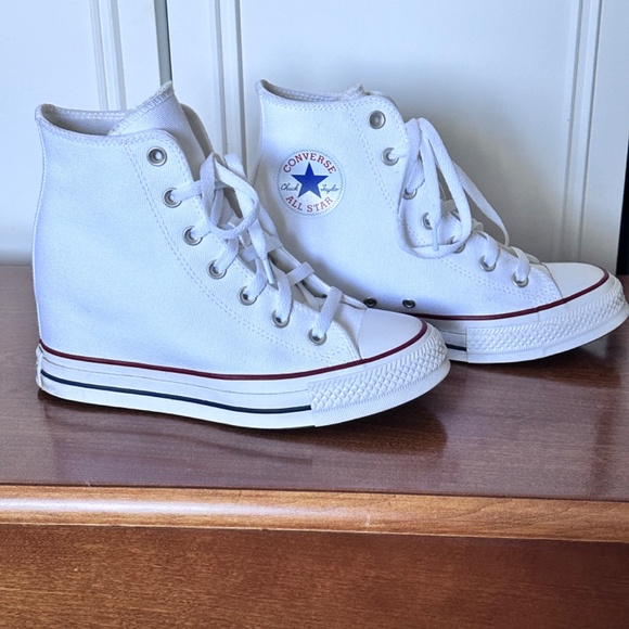Converse Chuck Taylor All Star Hidden Wedge Platform White Sneaker - Picture 2 of 7